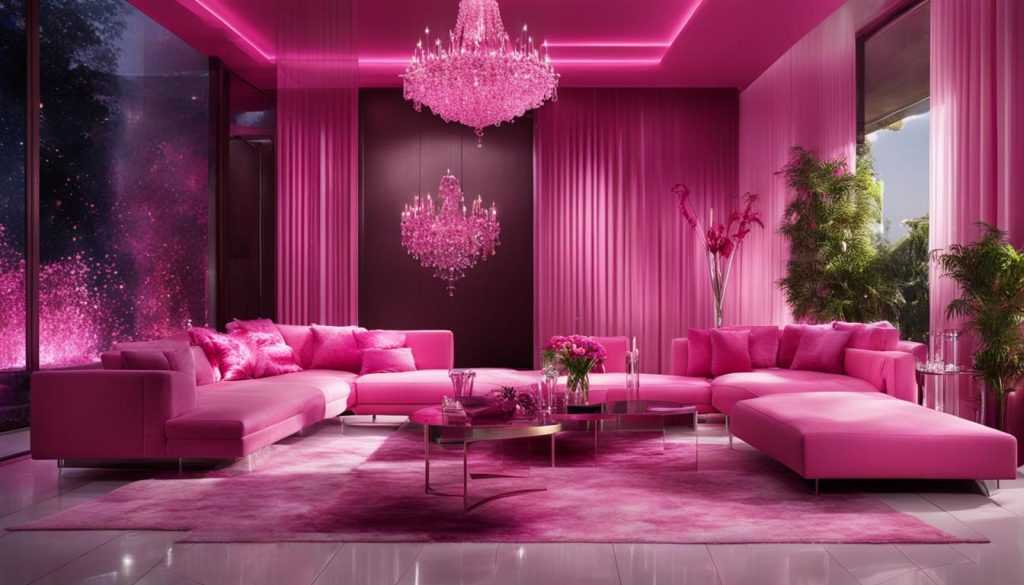 pink sparkles in interior design